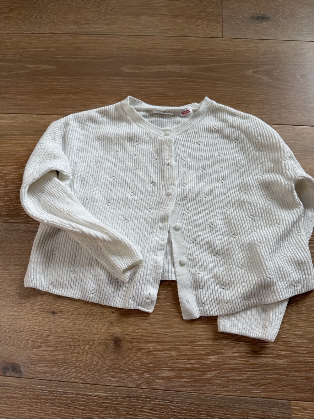 Mango Ivory Button-Front Knit Cardigan